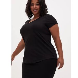 Torrid CLASSIC FIT V-NECK TEE - HERITAGE COTTON BLACK
